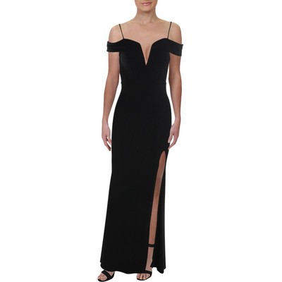 City Studios Womens Black Sweetheart Neck Maxi Dress Gown Juniors 13 BHFO 7745-image
