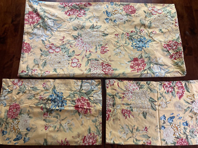 Pottery Barn Yellow Floral Spring/Summer Full/Queen Duvet & 2 Standard Shams-image
