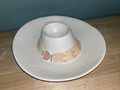 Treasure Craft Sombrero Chip and Dip Large Serving Bowl Dish, made in USA-image