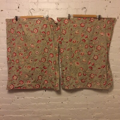 Pottery Barn Two Sided  standard pillow shams green red stripe-image