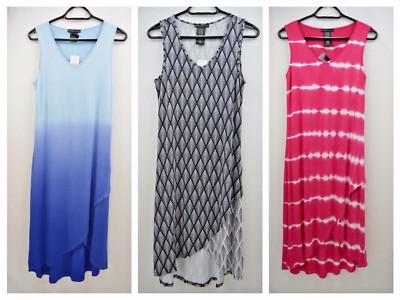 Design History Women's Sleeves High Low  Pink Blue Black Dress Size S,M,L,XL-image