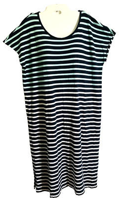 J. Jill Fit Dip Dyed Midi Knit Dress Large Sleeveless Striated Stripe India-image