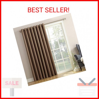 Sun Zero Barrow Energy Efficient Grommet Sliding Patio Door Curtain Panel, 100