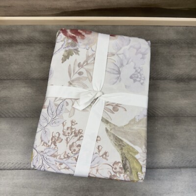 Pottery Barn Autumnal Floral Percale Duvet Cover Full/Queen Multicolor NWOT-image