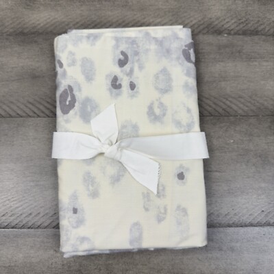 Pottery Barn White Snow Leopard Organic Cotton Pillow Sham King NWOT-image