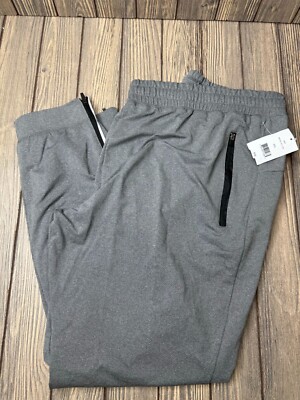Mens Activewear Joggers XXL Gray With Zipper Pockets By DIP-image