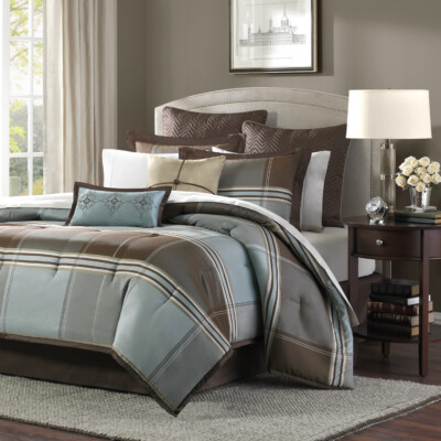 Madison Park 8 Piece Classic Comforter Set for Queen King Size Bed All Season-image