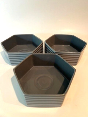 Rosenthal Studio Line Favo Graffito Hexagon Shaped Salad/Desert Bowls, Set of 3-image