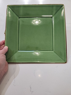 POTTERY BARN  ASIAN GREEN WITH BROWN TRIM 10.5