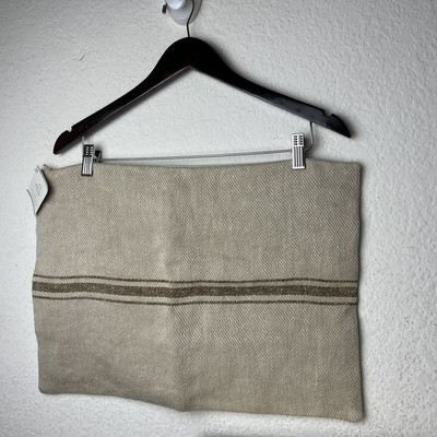 Pottery Barn Linen Grainsack 14x20 Lumbar Pillow Cover Sham Neutral New-image