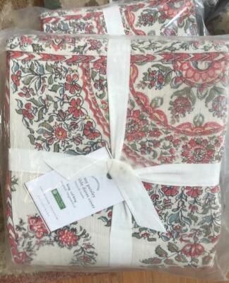 Pottery Barn Remy Paisley Duvet Cover Red Queen 2 Euro Shams Bhotah Print 3p🦩-image