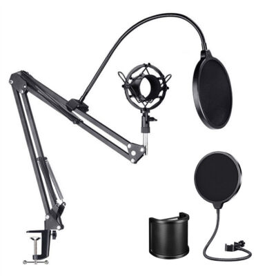 Recording Studio Microphone Pop Filter Mic Wind Screen Mask Shield Double Layer-image