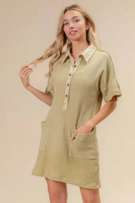 BiBi Dip Dye Mineral Washed Knit Dress-image