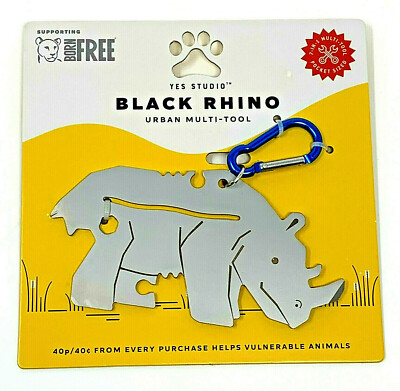 Black Rhino Urban Multi-Tool Yes Studio Animal Shaped Stainless Steel 8 Function-image