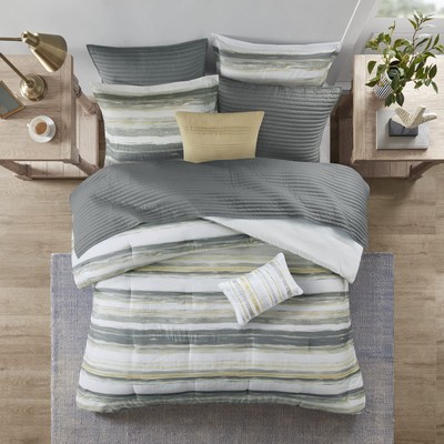 Marina Comforter Quilt Combo Set - Modern Luxury Design, All Season Down Alte...-image