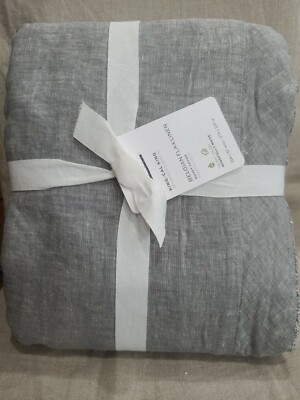 Pottery Barn Belgian Flax Ruffle King Duvet Cover 108x92