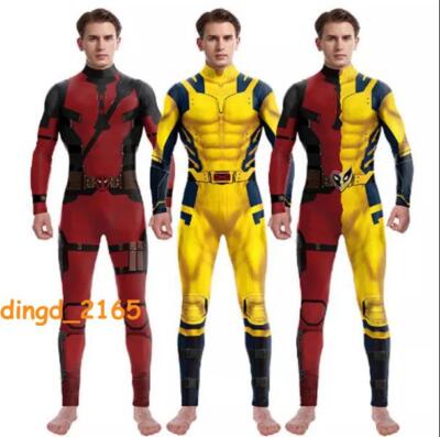 Deadpool & Wolverine Cosplay Jumpsuit Superhero Halloween Bodysuits Men Suit-image