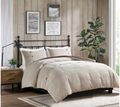 Madison Park 3 Pieces 1 Duvet Cover,2 Shams,full Queen.-image