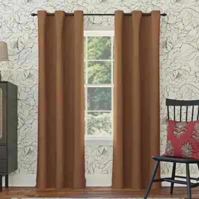 Sun Zero Hayden Energy Saving Blackout Grommet 2-Piece Curtain Panel-image