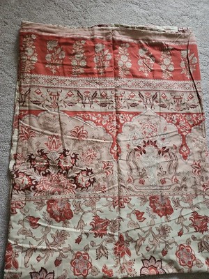 Pottery Barn Tascha Twin Duvet Jacobean Linen Cotton Earthy Tan Terracotta-image