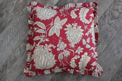 Rare! Pottery Barn Margaret Red Palampore Throw Accent Pillow w Down Insert! 18