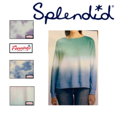 Splendid Waffle Knit Tie Dye Crewneck Pullover Sweater Shirt H52-image