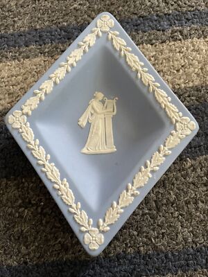 Wedgwood Jasperware Blue Diamond Dish Diamond Shaped Trinket Dish-image