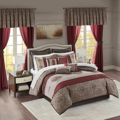 Madison Park Essentials Delaney 24-Pc Red Comforter Set-image