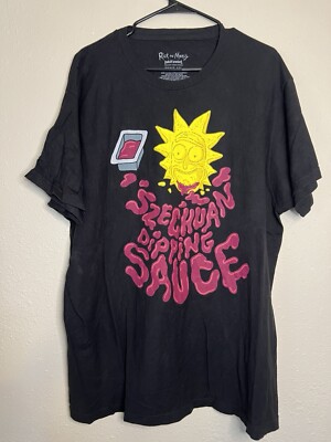 Rick and Morty Shirt Men's XL Black Short Sleeve Adult Swim Dipping Sauce-image