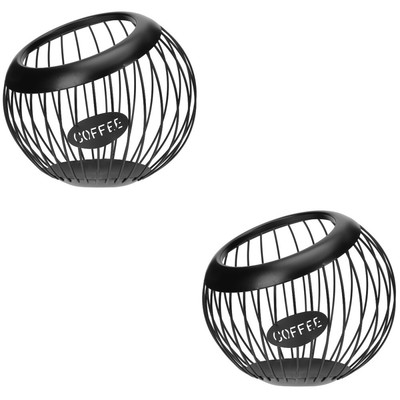 2 Pcs Wrought Iron Storage Basket Candy Coffee-image