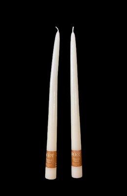 ROOT Candles Smooth Hand-Dipped 12 Inch Dinner Candles 2-Count IVORY-image