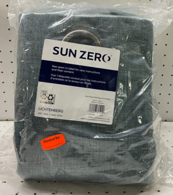 Sun Zero Grommet Top Single Curtain Panels 100 in x 96 in 1 Pair Blue Green-image