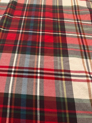 Pottery Barn 100% Organic Stewart Plaid Flannel King, California  Duvet Cover-image