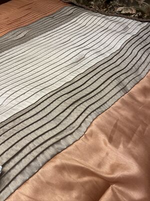 Madison Park Queen Comforter Pleated Fall Flare Peach Tan White-image