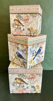 Punch Studio Birds / Spring Nesting Stacking Boxes Set of 3-image