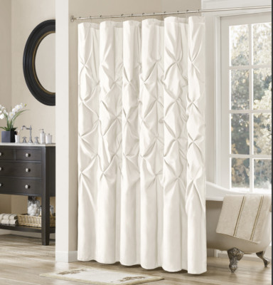 Madison Park Jacqueline Shower Curtain Solid White 72x72-image