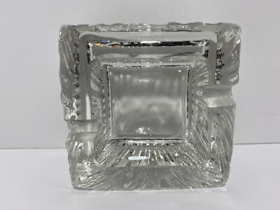 Vintage Crystal Rosenthal Studio Linie Two Place Square Ashtray-image
