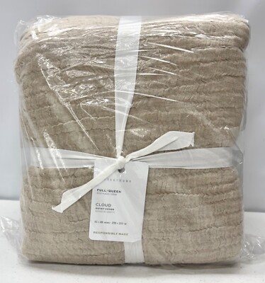 BRAND NEW Pottery Barn Cloud Cotton/Linen Duvet Cover~FULL/QUEEN~Flax-image