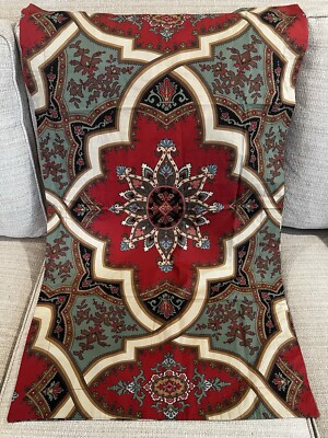 NWOT Pottery Barn Ashton Medallion Red King Pillow Sham Case Organic Cotton-image