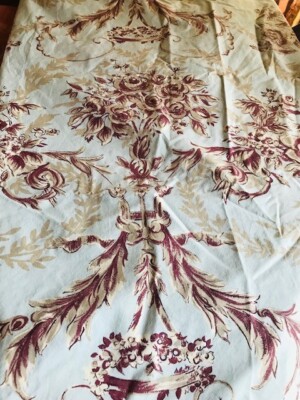 Pottery Barn Renaissance Scroll Duvet Cover Set Blue Queen 2 Euro Shams 3pc Rare-image
