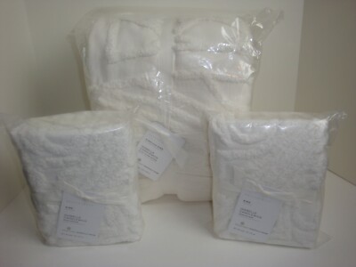 Pottery Barn Isabelle Candlewick King Duvet Cover + King Shams Set Snow White-image