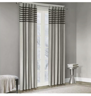 100% Polyester Microsuede Striped Panel Pair,WIN41-090 2 Pk Per-image