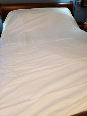 Pottery Barn Sateen King/Cal KingDuvet Cover Solid White 100% Cotton NWOT -image