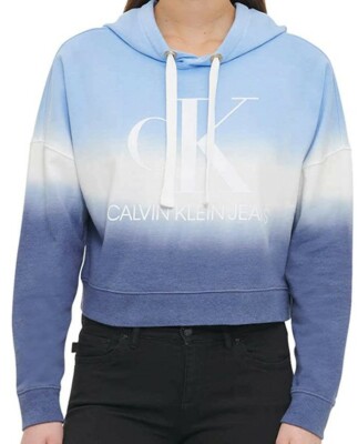 NEW - Ladies CALVIN KLEIN JEANS Dip Dye Hoodie, Size S or L-image