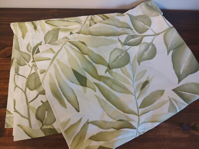 Pottery Barn Organic Overlapping Leaves Tropical Duvet Cover W  Shams - Size Q-image