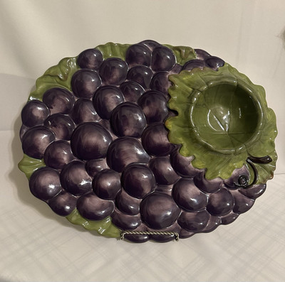 CELEBRATING HOME STONEWARE COLLECTION CHIP/DIP GRAPE PLATTER-image