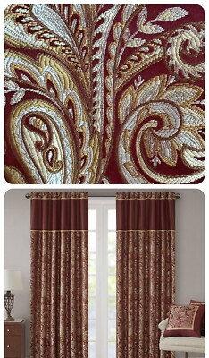 Madison Park Aubrey Jacquard Curtain Panel Pair 50