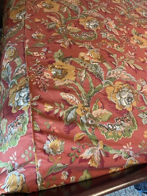 Pottery Barn Vanessa Floral Palampore Duvet Cover Red King 2 Standard Sham Rare-image