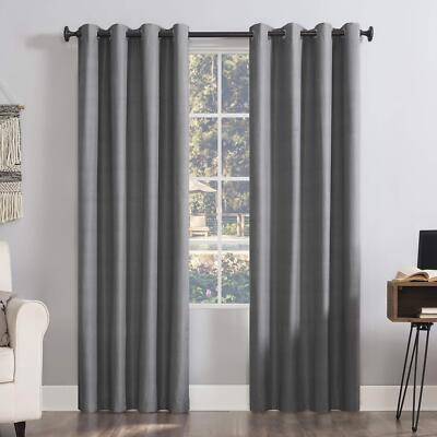 Sun Zero Columbia Thermal Insulated 100% Blackout Grommet Curtain Single Panel-image