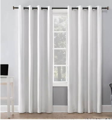 Sun Zero Duran Blackout Grommet Top Single Curtain Panel white 50in x 84in White-image